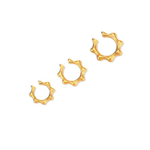 Acier inoxydable 304 Clip boucle d’oreille, Plaqué or 18K, trois pièces & bijoux de mode & pour femme, protéger l'environnement, sans nickel, plomb et cadmium, 17.80x3.10mm, Vendu par fixé