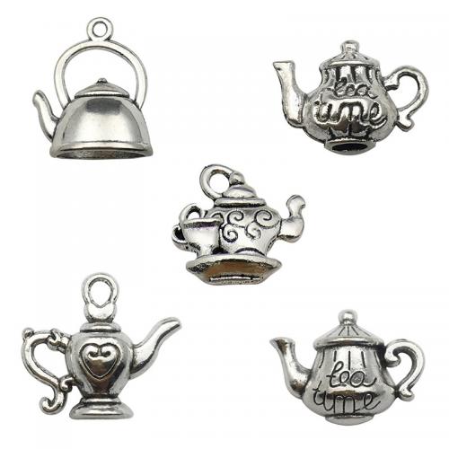 Zinc Alloy Pendants Teapot plated DIY original color Sold By PC