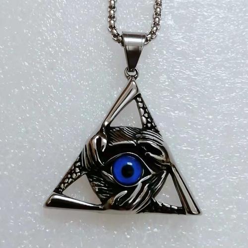 Evil Eye Pakabukai, 304 Nerūdijantis plienas, Bižuterijos & žmogui, daugiau spalvų pasirinkimas, nikelio, švino ir kadmio nemokamai, 53x44mm, Pardavė PC