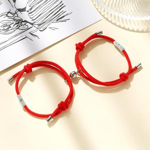 Quelques Bracelet à et Bangle, alliage de zinc, avec corde en nylon, Réglable & bijoux de mode & unisexe, plus de couleurs à choisir, protéger l'environnement, sans nickel, plomb et cadmium, Longueur Environ 14-28 cm, 2PC/lot, Vendu par lot