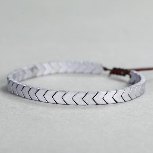 Hematiet Armband, met Knoopkoord, pijlpunt, plated, Verstelbare & mode sieraden & uniseks, meer kleuren voor de keuze, Lengte Ca 18 cm, Verkocht door PC