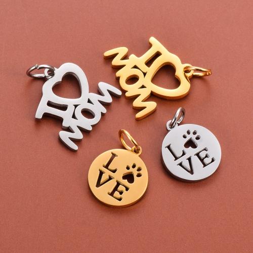 Stainless Steel Pendants 304 Stainless Steel plated DIY Sold By Bag