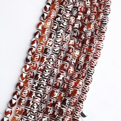 Naturlig röd agat pärlor, Red Agate, Trumma, DIY & olika mönster för val, fler färger för val, 12x16mm, Ca 22PC/Strand, Säljs av Strand