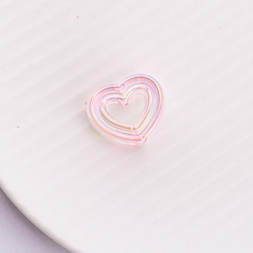 Plated Acrylic Beads Heart DIY Sold By Bag