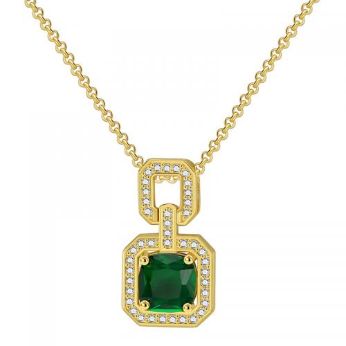 Collier en laiton cubique Zircon Micro Pave, Placage, pavé de micro zircon & pour femme, doré, Longueur Environ 45-50 cm, Vendu par PC