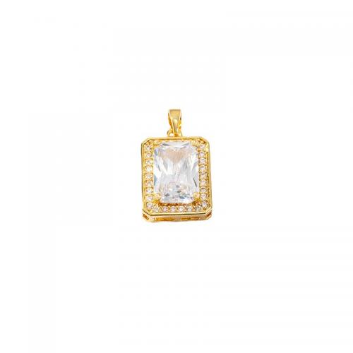 Cubic Zirconia Micro Pave Brass Pendant plated DIY & micro pave cubic zirconia & enamel Sold By PC