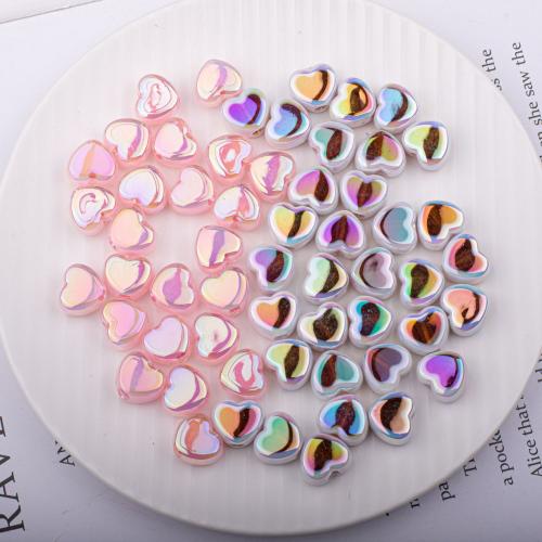 Plated Acrylic Beads Heart DIY Sold By Bag