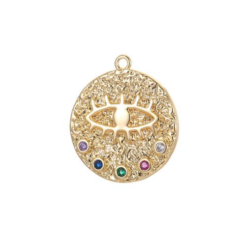 Cubic Zirconia Micro Pave Brass Pendant plated DIY & micro pave cubic zirconia gold Sold By PC