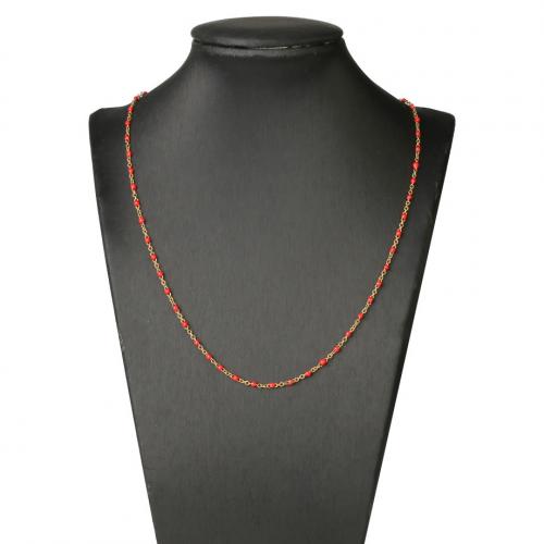 Collana in acciaio inossidabile, 304 acciaio inox, with 4.5cm extender chain, gioielli di moda & unisex & smalto, nessuno, 2mm, Lunghezza Appross. 45 cm, Venduto da PC