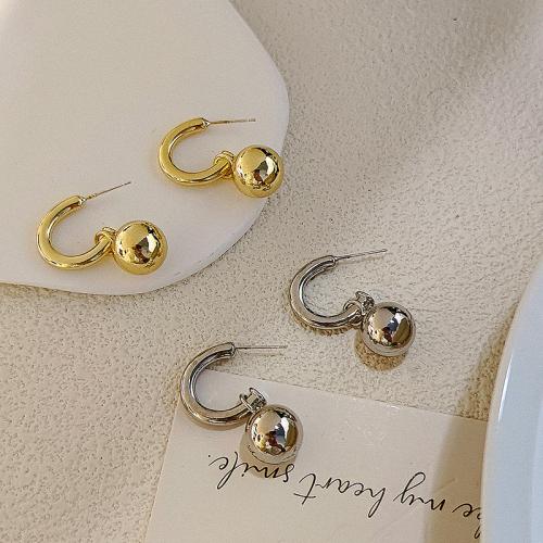 Zinc Alloy Drop Earrings Round plated fashion jewelry & for woman Sold By Pair