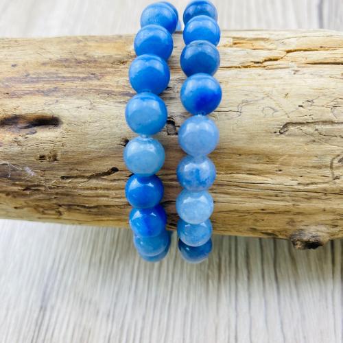 Natuurlijke Lapis Lazuli Armbanden, Jade, Ronde, mode sieraden & uniseks, meer kleuren voor de keuze, 8mm, Lengte Ca 18 cm, Verkocht door PC