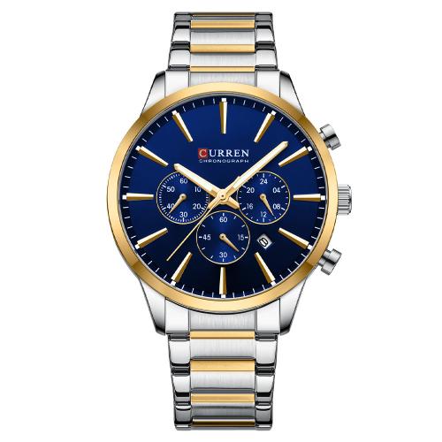 Reloj de Pulsera para Hombre, Vidrio, con Acero inoxidable 201, Resistente al agua de la vida & Joyería & movimiento chino, más colores para la opción, longitud aproximado 24 cm, Vendido por UD