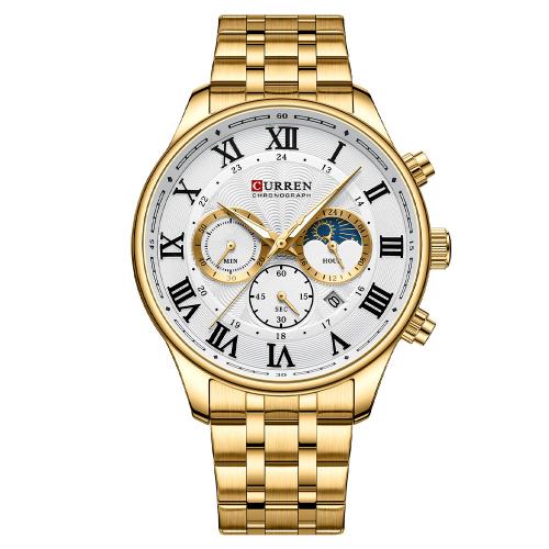 Hommes montre-bracelet, verre, avec 201 acier inoxydable, Résistant à l’eau de vie & bijoux de mode & mouvement chinoise & pour homme, plus de couleurs à choisir, Longueur Environ 24 cm, Vendu par PC