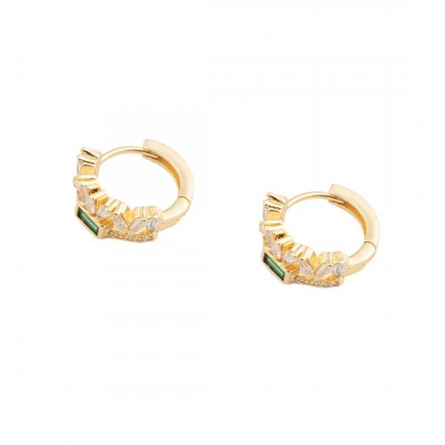 Prás Leverback Earring, 14K óir plated, jewelry faisin & micrea réiteach zirconia ciúbach & do bhean, nicil, luaidhe & caidmiam saor in aisce, 13.50x6x14.50mm, Trastomhas Istigh:Thart 10.5mm, Díolta De réir Péire