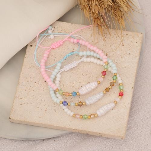 Pulseras de Cristal, con plástico recubierto de cobre, Ajustable & Joyería & para mujer, más colores para la opción, longitud aproximado 25 cm, Vendido por UD