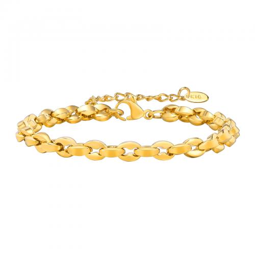 Bracciale gioielli in acciaio inossidabile, 304 acciaio inox, placcato color oro, gioielli di moda & per la donna, assenza di nichel,piombo&cadmio, wide:5mm, Lunghezza Appross. 160-210 mm, Venduto da PC