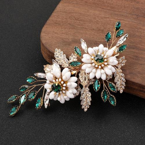 Alligator Hair Clip Zinc Alloy with brass wire & Crystal & Rhinestone fashion jewelry & for woman & enamel & with rhinestone gold nickel lead & cadmium free Sold By PC