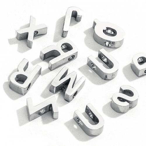 Stainless Steel Letter Pendants, 304 Stainless Steel, Different Shape for Choice & DIY, original color, nickel, lead & cadmium free, 5PCs/Bag, Sold By Bag