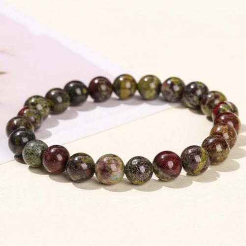 Gemstone Bracelets Dragon Blood stone Round fashion jewelry & Unisex mixed colors Length Approx 18 cm Sold By PC