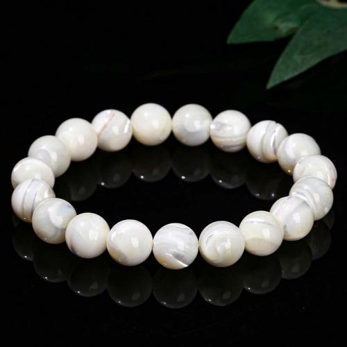 Bracelet bijoux coquillage, Haut Coque, Rond, bijoux de mode & unisexe & normes différentes pour le choix, blanc, Longueur Environ 18 cm, Vendu par PC