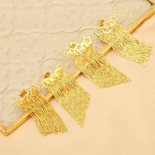 Fashion Fringe Oorbellen, Messing, kwast, gold plated, mode sieraden & verschillende stijlen voor de keuze & voor vrouw, meer kleuren voor de keuze, nikkel, lood en cadmium vrij, 24x46mm, Verkocht door pair