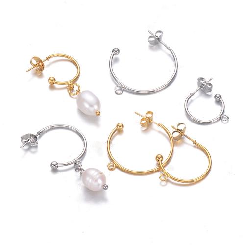 Stainless Steel Earring Stud Component 304 Stainless Steel plated DIY Sold By Bag