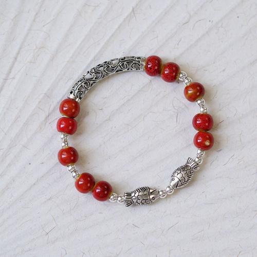 Porcelain Bracelet with Zinc Alloy handmade Unisex Length Approx 14-20 cm Sold By PC