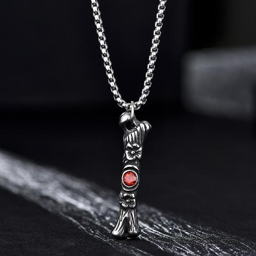 Stainless Steel Jewelry Necklace 304 Stainless Steel with Rhinestone fashion jewelry & Unisex & with rhinestone nickel lead & cadmium free Length Approx 60 cm Sold By PC