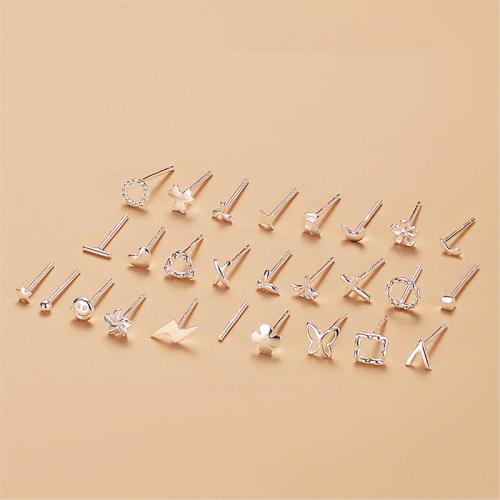 فضة 925 مسمار حلق, أنماط مختلفة للاختيار & للمرأة, earring length 2-10mm, تباع بواسطة زوج