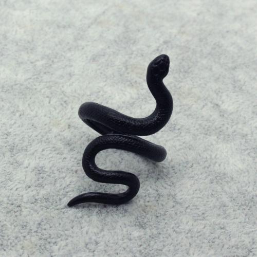 Zinc Alloy fingerring, Snake, mode smykker & Unisex, sort, nikkel, bly & cadmium fri, Størrelse:7, Solgt af PC