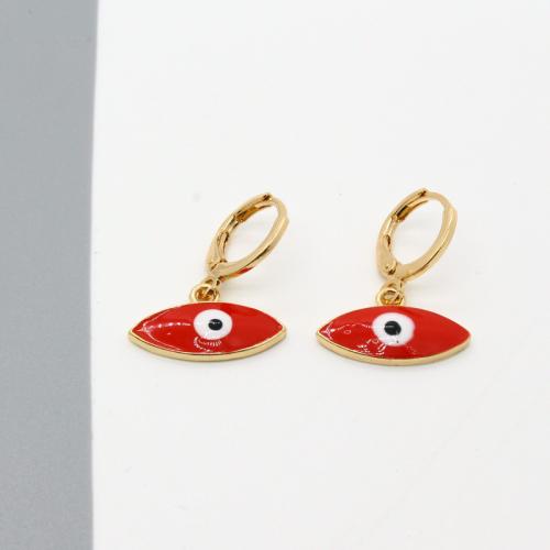 Evil Eye Oorbellen, Zinc Alloy, Oog van het Paard, mode sieraden & voor vrouw & glazuur, meer kleuren voor de keuze, nikkel, lood en cadmium vrij, Verkocht door pair