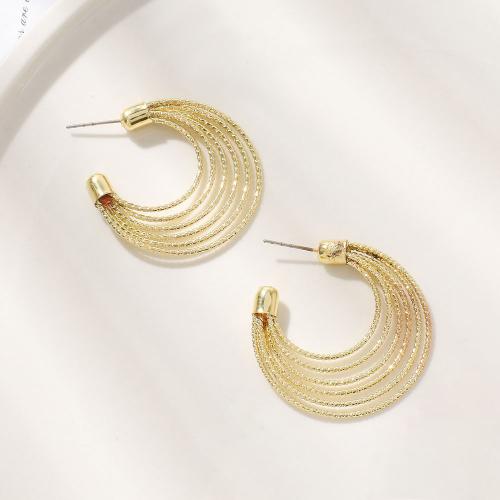 Iron Earring gold color plated fashion jewelry & for woman golden nickel lead & cadmium free Sold By Pair