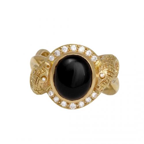 Prás Finger Ring, le Agate Black, plátáilte, méid éagsúla do rogha & do bhean & le rhinestone, órga, Díolta De réir PC