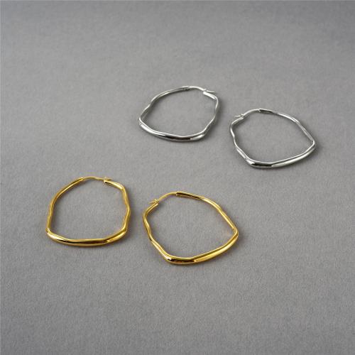 Messing Hoop Earring, forgyldt, for kvinde, flere farver til valg, 48x39mm, Solgt af par