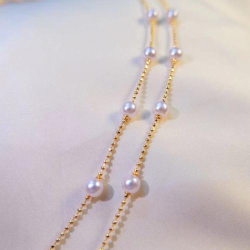 Brass Beading Chains with Plastic Pearl Round KC gold color plated DIY white nickel lead & cadmium free Sold By m