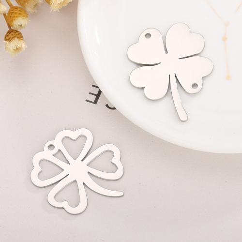 Nerezová ocel Šperky Přívěsky, 304 Stainless Steel, Four Leaf Clover, DIY & různé styly pro výběr, více barev na výběr, Prodáno By PC