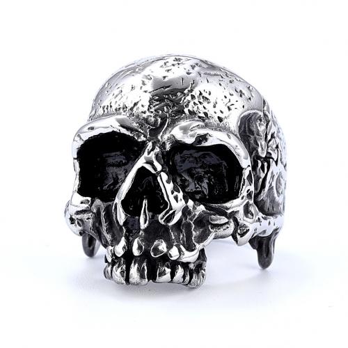 316 rostfritt stål Finger Ring, Skull, plated, Vintage & olika storlek för val & för människan, fler färger för val, Storlek:7-14.5, Säljs av PC