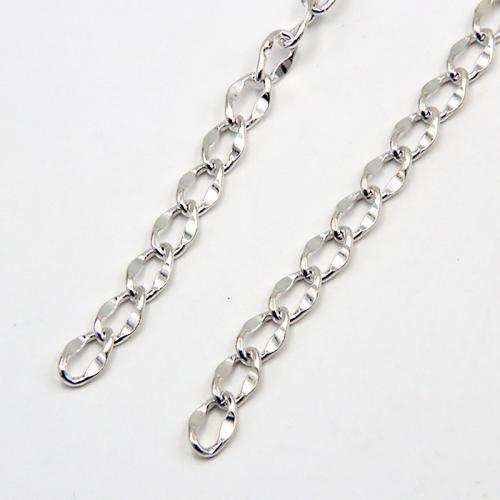 Sterling zilveren kettingen, 925 Sterling Zilver, gepolijst, zijwaartse ketting & DIY, 9.60x5.90mm, Verkocht door G