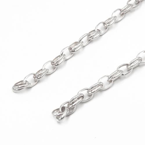 Chaînes en argent sterling, Argent sterling 925, poli, DIY, Vendu par sol