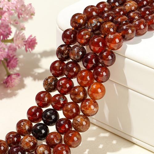 Natural Garnet Beads Round polished DIY Sold By Strand