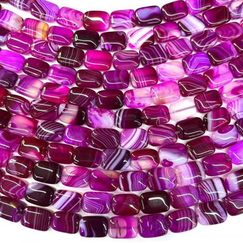 Natuurlijke Lace Agaat kralen, Rechthoek, gepolijst, DIY, purper, 10x14mm, Per verkocht Ca 38 cm Strand