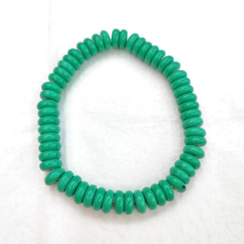 Gemstone Bracciali, Pietra naturale, abaco, lucido, gioielli di moda & unisex, verde, 8mm, Lunghezza Appross. 18 cm, Venduto da PC