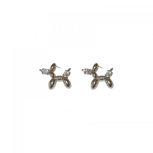 Zinc Alloy Stud Earring fashion jewelry & for woman & with rhinestone nickel lead & cadmium free Sold By Pair