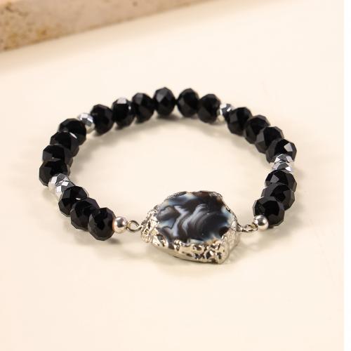 Gemstone Apyrankės, Obsidianas, su 304 Nerūdijantis plienas, rankų darbo, Bižuterijos & unisex, Pardavė PC