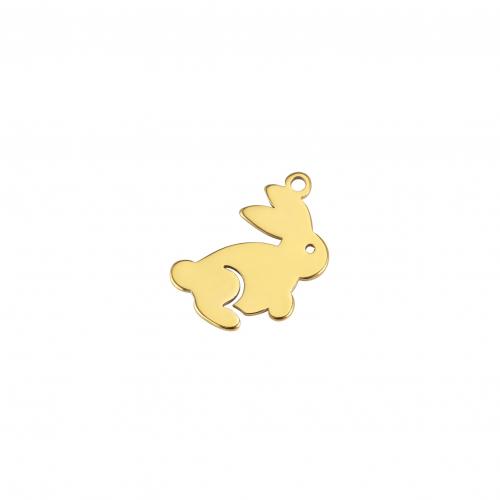 Rustfrit stål Animal Pendler, 304 rustfrit stål, Kanin, du kan DIY, flere farver til valg, 14.80x12.30mm, Solgt af PC