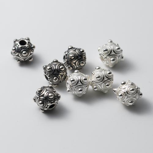 925 sterling ezüst gyöngy, 925 Ezüst, DIY, több színt a választás, 7x6mm, Lyuk:Kb 2mm, Által értékesített PC