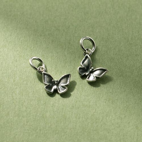 925 Sterling Sølv vedhæng, Butterfly, du kan DIY, flere farver til valg, 8.50x10x6mm, Solgt af PC