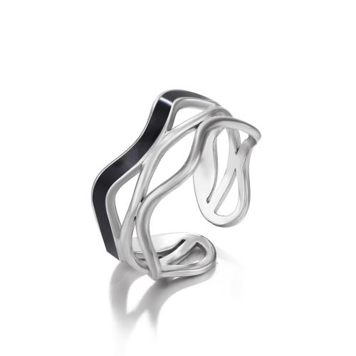 Emaille Rostfreier Edelstahl Fingerring, 304 Edelstahl, Modeschmuck & verschiedene Stile für Wahl & für Frau, frei von Nickel, Blei & Kadmium, verkauft von PC