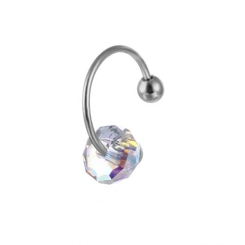 Rostfritt stål Ear Piercing Smycken, 304 rostfritt stål, med STRASS, mode smycken & olika stilar för val & för kvinna, fler färger för val, nickel, bly och kadmium gratis, Säljs av PC