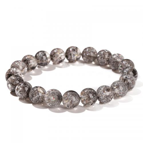 Titanium Rutilated Quartz Bracelet Round handmade Unisex Length Approx 6 Inch Sold By PC